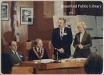 Osijek delegates speaking at conference, October 1981