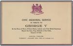 Memorial card for the 1936 Memorial Service for George V