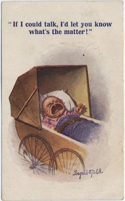 Postcard Addressed to Brantford Resident Depicting Crying Baby