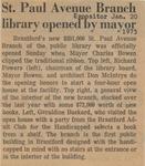 Brantford Expositor Clipping, "St. Paul Avenue Branch library opened by mayor", 1975