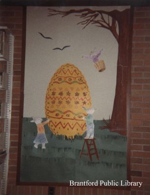 Easter Display at the St. Paul Branch of the Brantford Public Library, 1981-82