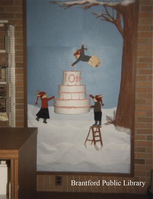 Tenth Anniversary Display at the St. Paul Branch of the Brantford Public Library, 1985