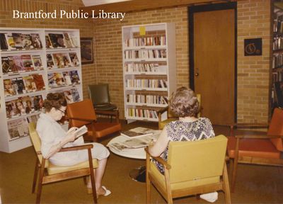 Library Patrons Reading at St. Paul Avenue Branch of the Brantford Public Library, Undated