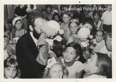 Black and White Photograph of Puppet Show at the St. Paul Avenue Branch of the Brantford Public Library, Undated