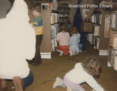 Children Take Out Books From the St. Paul Avenue Branch of the Brantford Public Library, Undated