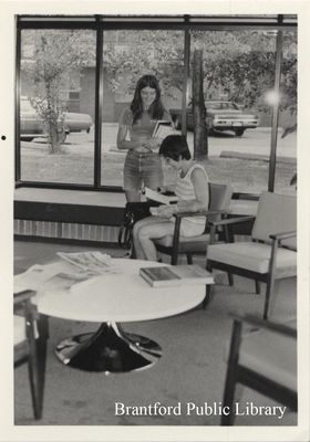 Two Youths Read Together in the St. Paul Avenue Branch of the Brantford Public Library, Date Unknown