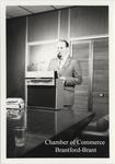 Aesthetic Value Awards Host Charles Nelson Speaking  at Brantford Chamber of Commerce, 1983