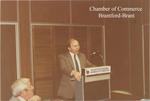 Mayor David Neumann Speaks at the Aesthetic Value Awards in the Brantford Regional Chamber of Commerce, 1984