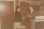 Aesthetic Value Awards Winner Presented with Plaque at Brantford Chamber of Commerce, 1984