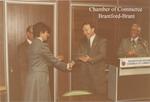 Aesthetic Value Awards Winner Presented with Plaque at Brantford Chamber of Commerce, 1984