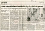 Donation Will Help Automate Library Circulation System, Blind River, 1997