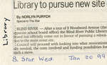Library to Pursue New Site, Blind River, 1999