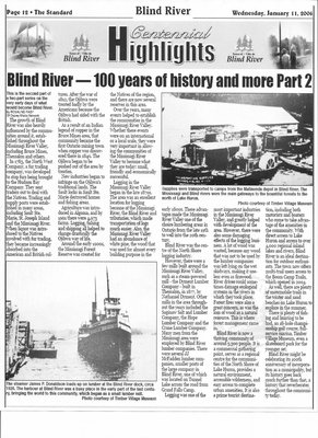 Blind River 100 Years of History and More - Part 2 - The Standard, 2006