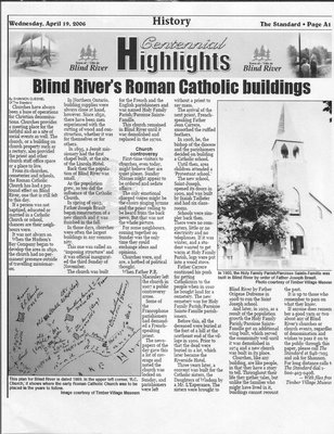 Blind River's Roman Catholic Buildings - The Standard, 2006