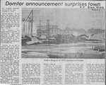 Domtar Announcement Surprises Town, 1980