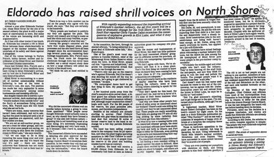 Eldorado Has Raised Shrill Voices On North Shore - The Sault Star, 1981