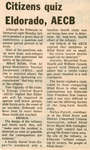 Citizens Quiz Eldorado and AECB - The Standard, 1981
