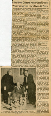 Blind River Citizens Honor Local Doctor Hamill, 1965
