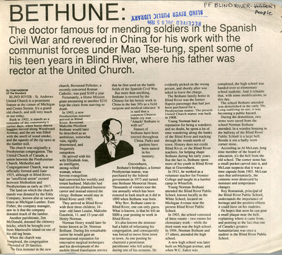 Bethune Had Connection To Blind River, The Standard, 1994
