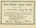British Methodist Episcopal Church Tithing Ticket, 1874