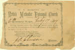 British Methodist Episcopal Church Tithing Ticket, 1884
