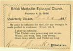 British Methodist Episcopal Church Tithing Ticket, 1889