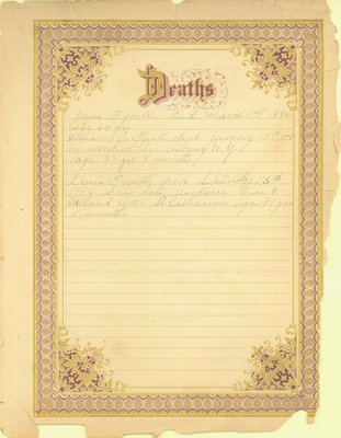 Bell Family Bible, Deaths, Tyrrell, 1886-1908