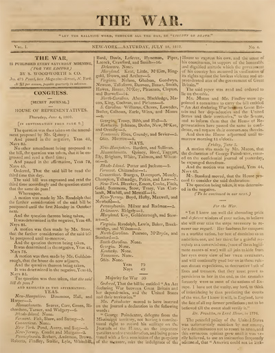 The War, 18 July 1812 (vol. 1, no.4)