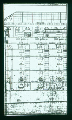 Canadian Niagara Power Company Glass Slide - Engineer Drawing Hydro Station