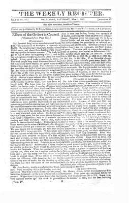 The Weekly Register - May 1813