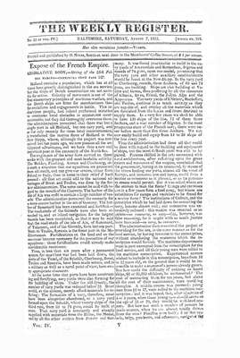 The Weekly Register - August 1813