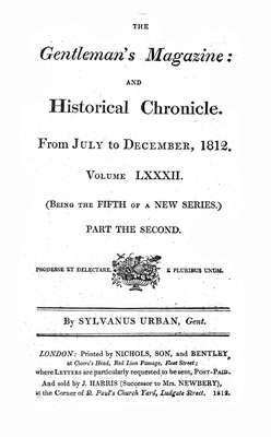 The Gentleman's Magazine and Historical Chronicle - 1812 July to December Index and Supplement