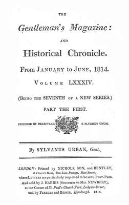 The Gentleman's Magazine and Historical Chronicle - 1814 January to June Index and Supplements