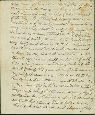 Last Will & Testament of Peter Wright - 18 December 1812