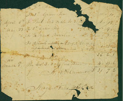 Page from Non-Military Ledger- 1811