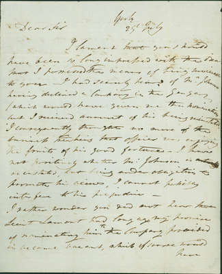 Letter From Sir Isaac Brock to James FitzGibbon - July 29, 1812