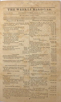 The Weekly Register Vol. V, No. 21, Whole No. 125- January 22, 1814