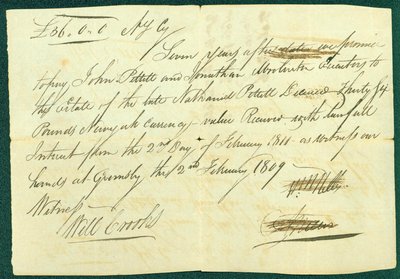 Promissory Note, February 2, 1816 - William and Abraham Nelles and Nathanial Pettit Estate