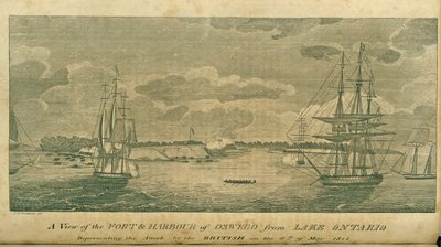 A View of the Fort & Harbour of Oswego from Lake Ontario, from the American Magazine March 1816