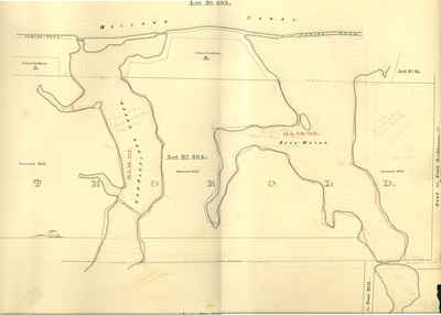 Second Welland Canal - Book 3, Survey Map 3 - Vanalstines Creek and Back Water in Thorold