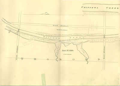 Second Welland Canal - Book 3, Survey Map 9 - Canal along Chippewa Creek in Thorold