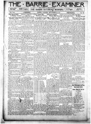 Barrie Examiner, 20 Sep 1917