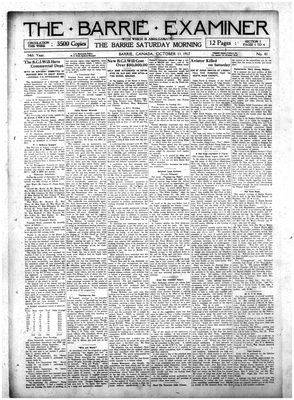 Barrie Examiner, 11 Oct 1917