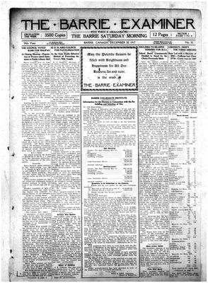 Barrie Examiner, 20 Dec 1917