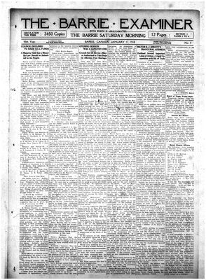 Barrie Examiner, 17 Jan 1918