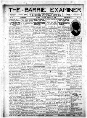 Barrie Examiner, 21 Mar 1918