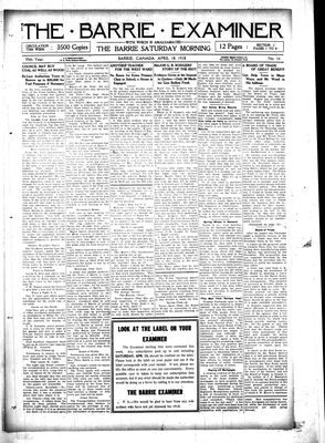 Barrie Examiner, 18 Apr 1918