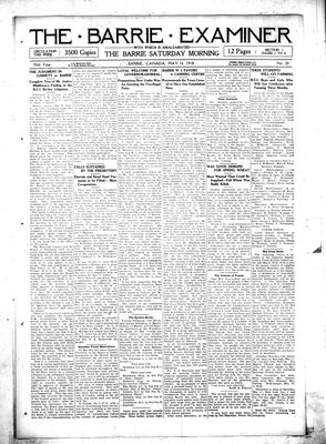 Barrie Examiner, 16 May 1918