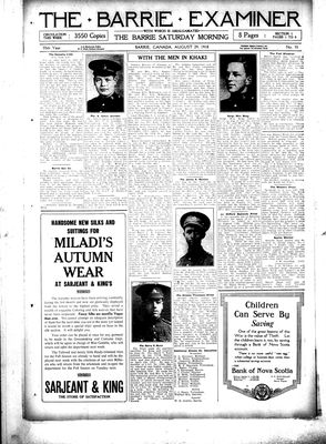 Barrie Examiner, 29 Aug 1918