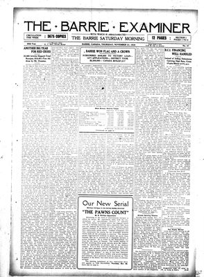 Barrie Examiner, 21 Nov 1918